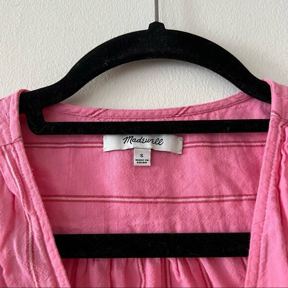 Madewell Pink Wrap Top in Cecilia Stripe - Picture 7 of 11